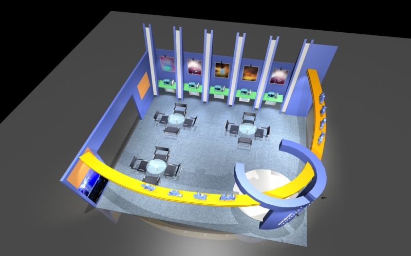 方正电脑公司科技展台设计把抽象的算力与数据，变成可感知的流动场景