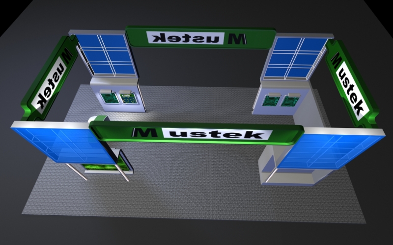  科技公司蓝色展台展位设计：用冷静与秩序，传递可靠的科技力量